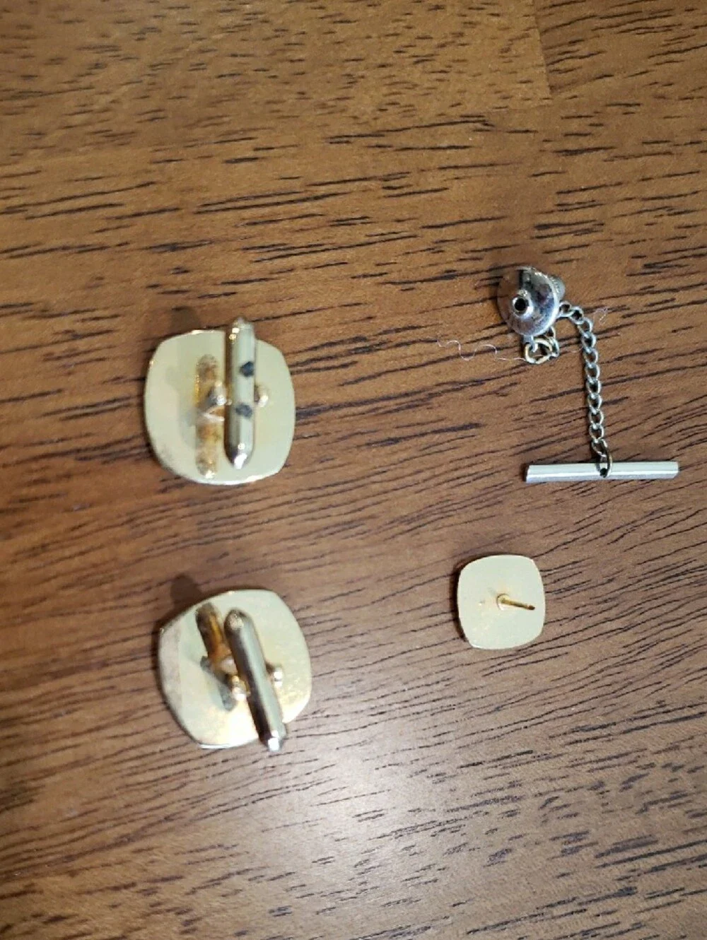 Men's Swank Vintage Cufflinks & Tie Tac Bowling Gold Tone Vintage